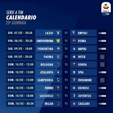 partite della serie a|partite di serie a oggi.